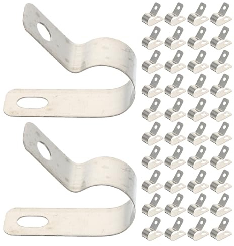 Veemoon Kit 200 Morsetti per Cavi Tipo R in Acciaio Inox, Clip per Fili Metallici Struttura Robusta, Morsetti Elettrici per Fissaggio e Organizzazione Cavi Interni ed Esterni per Ufficio,