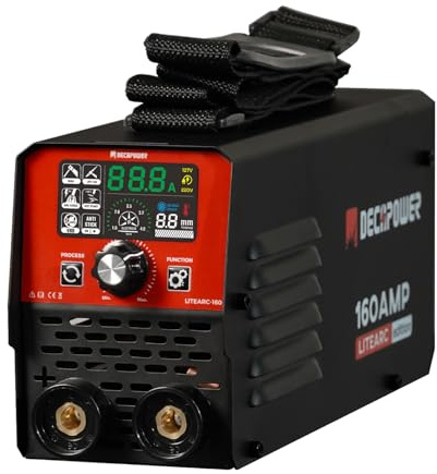 Decapower mini estación de soldadura MMA, 160A equipo máquina de soldadura por arco, inversor MMA Soldadura Electrodo Soldadura Portátil para uso familiar (ARC-160+ WP-17V)