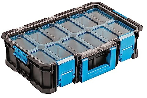 Högert Technik - Boite à Outils avec Couvercle en Polycarbonate et Compartiments HT7G503, Outils Bricolage, Boîte à Outils avec Charge jusqu'à 20 kg, Fermetures ABS, Construction Modulaire
