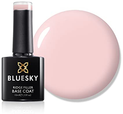 Bluesky Gel Nail Polish, Ridge Filler Base Coat, MB08, Pink, 10ml, Gel Nagellack Rillenfüllender Glatt Grundlack Rosa (Härtung unter UV-LED-Lampe erforderlich), 10 ml