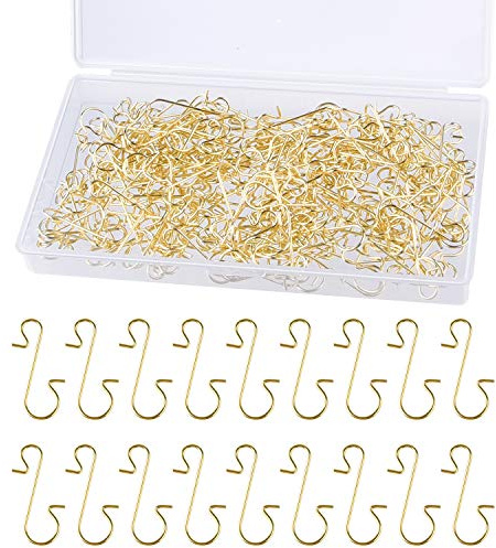 FEPITO 200 Pièces De Noël Ornement Crochets Or en Acier Inoxydable Parfait pour Art Craft Arbre De Noël Décorations