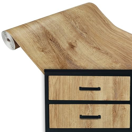 DecoMeister Vinilo Adhesivo Para Muebles Imitación de Madera de Roble Ribbec Papel Autoadhesivo Lámina Para Pared Cocina Puertas En Rollo Para Forrar Aspecto Madera 67,5 x 100 cm Por Metros