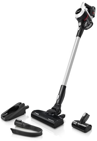 Bosch Akku-Staubsauger Unlimited Serie 6 BKS611MTB, kabelloser Handstaubsauger, beutellos, leicht, Hygiene-Filter, hohe Saugleistung, Lange Laufzeit, Fugendüse, alle Bodenarten, weiß