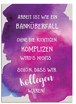 Nastami Postkarte Kollegen Abschied Kollegen Geschenk Postkarte Sprüche Ruhestand Karte (Banküberfall)