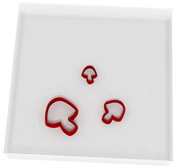 Mini-Fondant-Ausstechformen, Pilze, 1,5 cm + 2 cm + 3 cm, 3 Stück