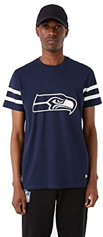 New Era Seattle Seahawks NFL T-Shirt Fanshirt American Football Jersey blau - L