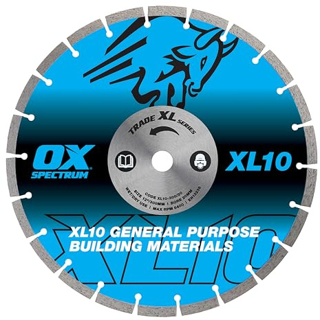 OX Trade XL-10 Segmented Diamond Blade - General Purpose - 300/20mm, Blue / Silver