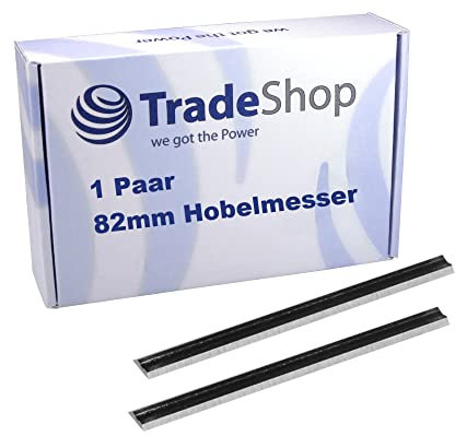 Trade-Shop 2x Profi Hobelmesser/Wendemesser/Ersatzmesser 82mm HSS kompatibel mit Einhell TE-PL 850, Draper P882 PT682, Nutool NPT82, Perles SK82A