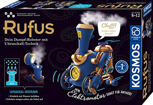 KOSMOS Rufus - Dein Dampf-Roboter, Experimentierkasten | 3 Modi: Roboter, Zug, dampfende Steampunk-Maschine, mit Ultraschall-Technik, für Kinder ab 8-12 Jahre