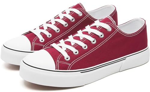 yageyan Men Canvas Low top Shoes Classic Casual Sneakers Black and White Fashion Shoes