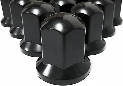 60 STK x 33 mm Schwarze Radmutternkappen ABS Plastik Lange Kappen für LKW Truck Anhänger Bus Wohnwagen Radmutterschutz Zubehör
