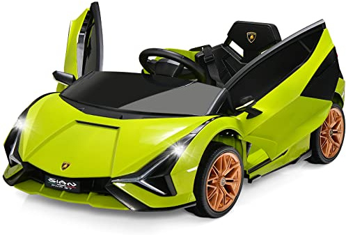 DREAMADE Kinder Elektroauto 12V mit 2,4 Ghz Fernbedienung & Sicherheitsgurt, Kinderauto, Kinderfahrzeug mit Licht & Musik & Hupe, Elektrofahrzeug für Kinder ab 3 Jahre (Grün)