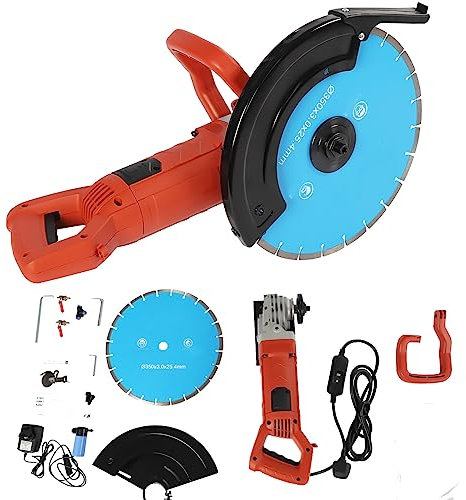Electric Wall Cutting Machine 220v 3kw 350mm Saw Blade Wall Chaser Wall Groove Stone Cutting Slotter Circular Saw Concrete Stone Cutter for Granite Marble Concrete