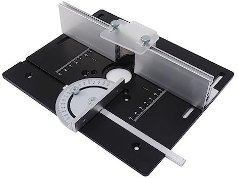 Fockety Mesa para fresadora con calibrador de ingletes, aleación de Aluminio, Bancos de Trabajo para fresadora de Madera, Tablero para fresadora de Madera, Altura Ajustable 7.87in x9.45in