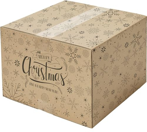 kaiserkraft | Versandkarton Merry Christmas | VE 10 Stk, Innenmaße 310 x 215 x 140 mm