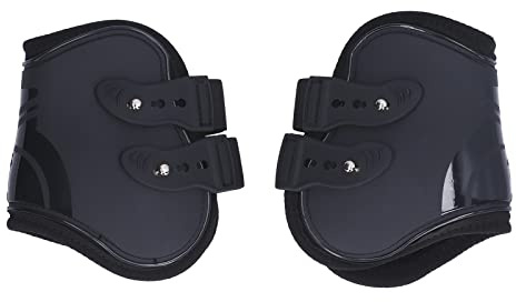 Botas Protectoras Ajustables de Poliuretano para Caballos, Diseño de Correa Abierta con Amortiguación para Carreras y Saltos, Protección de Tendones y Articulaciones, Par Trasero