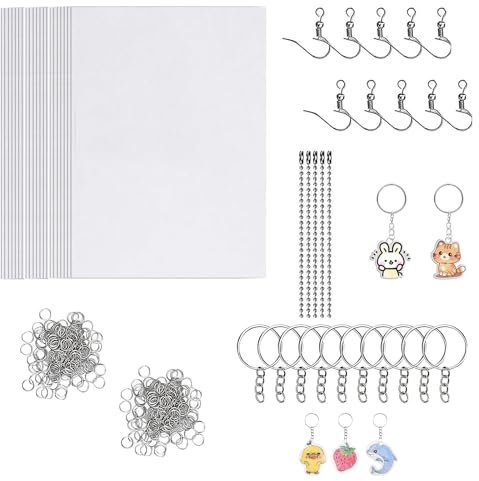 YINGLUOEU 145 Stück Schrumpffolie Set Schrumpffolie zum Basteln Schrumpffolien Schrumpffolie Set für DIY Handwerk Dekorationen, 20x20cm