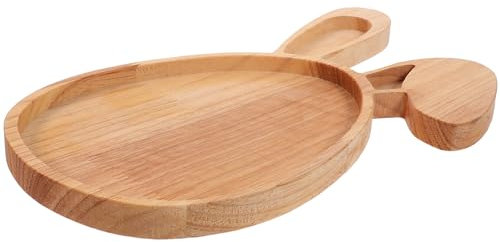 ABOOFAN Easter Bunny Charcuterie Board, Rabbit Egg Shaped Wooden Serving Board, Appetizer Tray Cutting Board, Sushi Dish Snack Platter for Fruits Cheese Cookies Candy