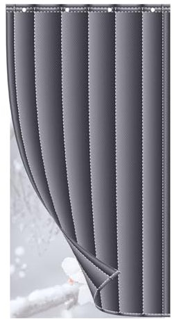 Türvorhang Thermo Ohne Bohren 90x240cm, Kälteschutzvorhang Haustür, Isoliervorhang Gegen Kälte Wärmevorhang Kälteschutz Haustür, Geeignet für Schlafzimmer,Innen Und Außen