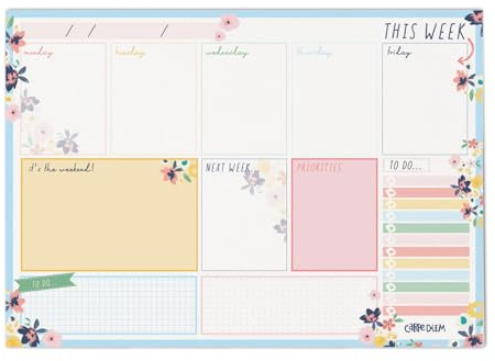 Pukka Pads Planificador semanal, Ditzy Floral, paquete de 6