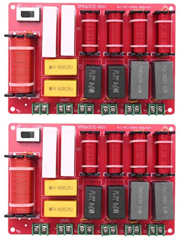 Beelooom 2X 300W 5-Wege-Lautsprecher-Audio-Frequenzteiler 2 HochtöNer 2 Mitte + 1 -Lautsprecher-Frequenzweiche