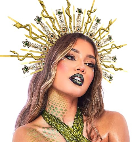 JeVenis Medusa Stirnband Und Kopfschmuck - Krone Der Schlangen - Damen Kostüm Für Geburtstag Und Fotoshooting Requisiten