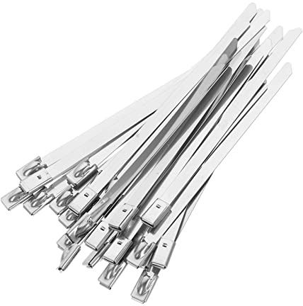 OSALADI 100piezas Bridas De Acero Inoxidable Para Cables Autoblocantes Envoltura Metálica Para Escape De Sujetacable De Acero Inoxidable