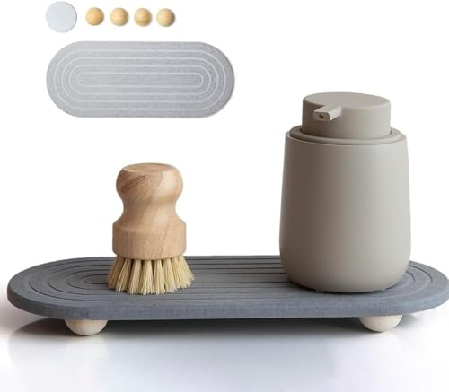Bandeja de teatro de baño, bandeja de secado rápido, bandeja de mostrador multifuncional de secado rápido, fregadero de cocina, soporte para cepillo de dientes para baño