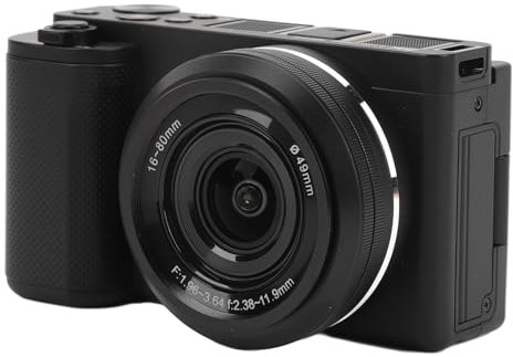 64MP 5K HD Mirrorless Camera with 3.2in Rotatable Touch Screen, Intelligent Focusing, 5X Optical Zoom, Front and Rear Lens, Compact Travel Camera for Photography Enthusiasts