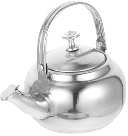 Whistling Kettle,Pot Tea Kettle Metal Water Kettle Home Supplies Stainless Steel Teakettle Tea Supply Tea Brewer Machine Household Teakettle Tea(Silver)