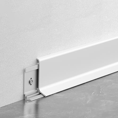 Raouoae Battiscopa In Alluminio Per Esterno 125cmx4, Striscia Terminale In Lega 6063-T5, Battiscopa Resistente E Durevole Per Giardini, Verande E Terrazzi, Materiale Ispessito, Ideale Per Aree Esterne