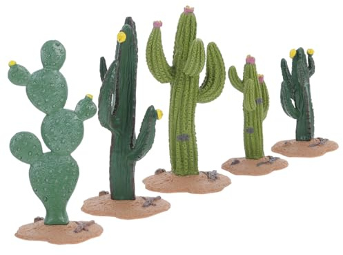 HYTROVE 5pièces Lot de Figurines Cactus Artificiels pour Décoration Intérieure Et Extérieure Plantes Simulées pour Maison Et Bureau