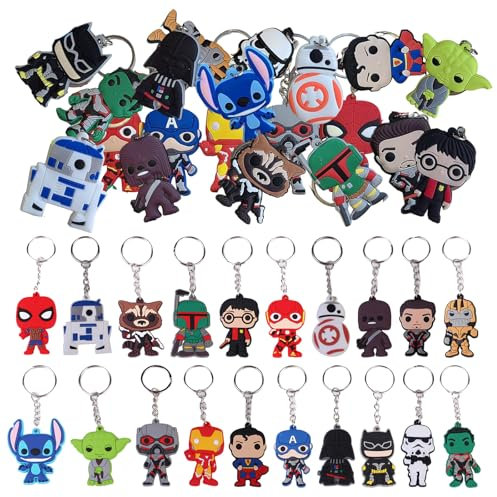 20 Pezzi Gadget Compleanno Bambini Gommi Portachiavi Set Silicone Porta Chiavi Regalini Fine Festa Bomboniera Pensierino Omaggi Regalino Divertenti Con Cartoni Animati Riempitivi per Sacchetti Regalo