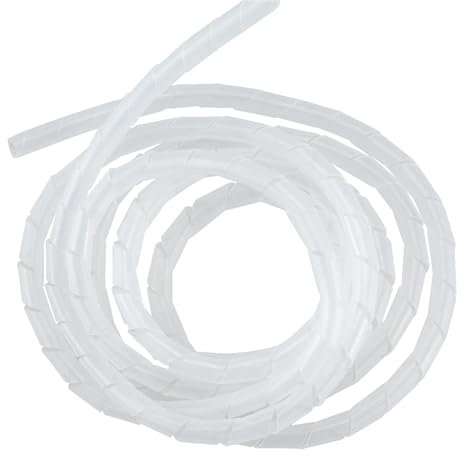Spiral Wire Organizer Sleeves - 2 Meter Flame Retardant Cable Casing Wrap Tube, 8mm Diameter for Neat Cable Management and Protection