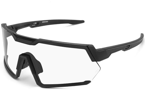 Awdchny Gafas de sol Z87 para hombres y mujeres, gafas de sol deportivas de seguridad para correr, ciclismo, marco ANSI Z87 TR90, protección UV400 8001, Negro mate/fotocromático, Standard