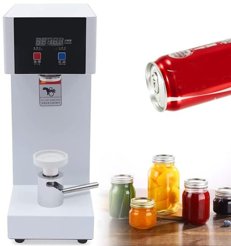 Automatic Can Sealing Machine, 180W Electric Cup Sealer Machine Sealing, Tin Can Seaming Closing Machine with Intelligent Control Panel for Sealing max 20cm Height Bottle Can