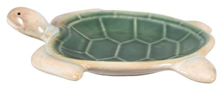 Mikikit Plato de Joyería Diseño de Tortuga de Cerámica, Compacto y Portátil, Adecuado para Oficina y Hogar, Funcional y Decorativo