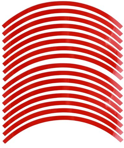 Partuto 16Pcs Pegatinas Para Llantas Arco-Forma Rojo Pet Para 14