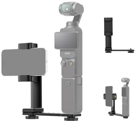 K&F CONCEPT Handyhalterung, DJI Osmo Pocket 3 Zubehör, Erweiterungsadapter für DJI Osmo Pocket 3, 1/4 Gewinde & Cold Shoe Adapter, 360° Drehbarer Handyhalter für DJI osmo Pocket 3 Creator Combo
