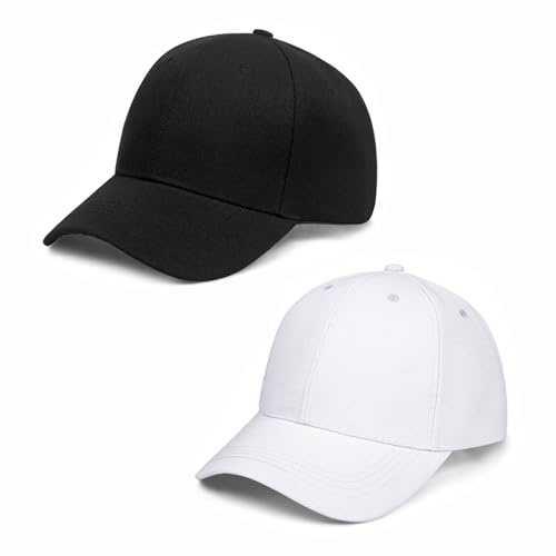 ATSNOSH 2 Pz Cappellino da Baseball per Uomo e Donna Estate Anti-Sole Baseball Cap, Regolabile Cappelli Sport All'aperto Sunhat Cappello