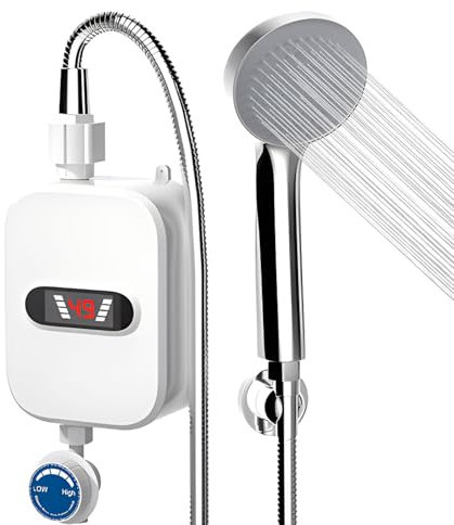 Chauffeur d'eau chaude sans réservoir - unité d'affichage numérique, mini chauffage compact | Ficheuse d'eau électrique 110 V 3,5 kW pour chauffage instantané, unité de douche murale à économie d'espa