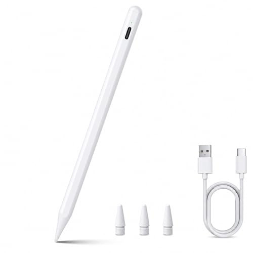 ANYQOO Stift für iPad, 2X Schnellladung, Palm Rejection, Neigung | Für iPad 2018-2026, Kein Bluetooth, 15H Akku, Magnetisch, 0.1mm Pixelgenau, 3 Ersatzspitzen, DE Support