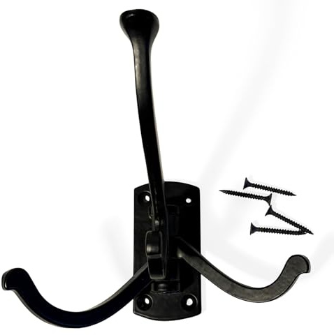 Thorness Four-Way Folding Coat Hook | Antique Brass Swivel Hook | | Wall Mounted for Bathroom, Kitchen, Bedroom | Captains Hook | independently swiveling arms | Versatile and Elegant