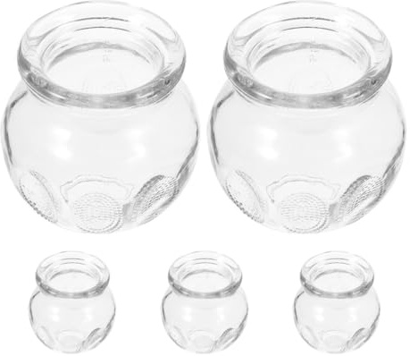 Gogogmee 5 pièces Set de Ventouses Verre Épais pour Thérapie Chinoise Cupping Set avec Pompe Massage Traditionnel pour Dos Amélioration Circulation et Santé Familiale