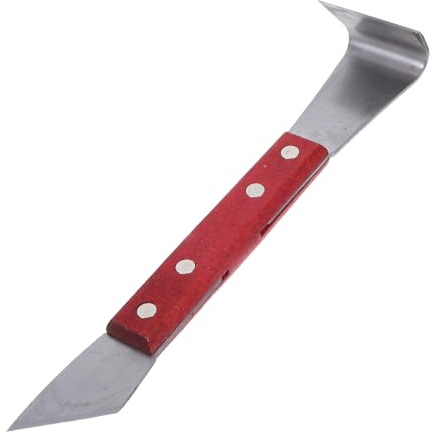 Outil de Grattage D’écorce Double Tête, 1 Pièce, Acier | Poignée en Bois, pour Arbres Fruitiers et Arbres, Courtyards et Balcons, Coupe-écorce Portable Couleur Aléatoire