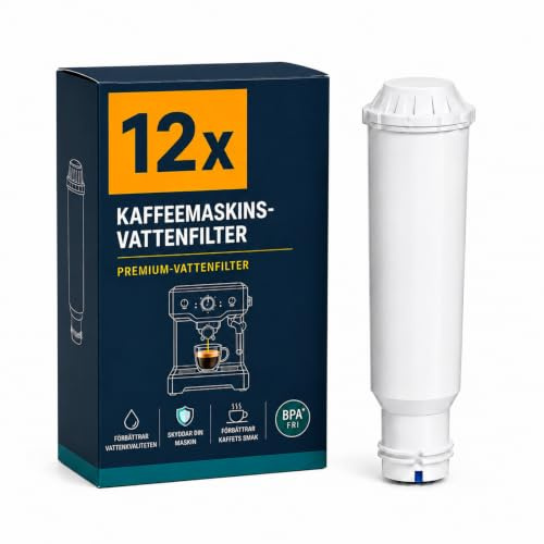 Vattenfilterpatron för kaffemaskiner, ersättning för Melitta-filterpatroner, Pro Aqua, Nivona vattenfilter, Krups F088, filterpatron, kompatibel med Krups, Caffeo Solo (12 staplar)