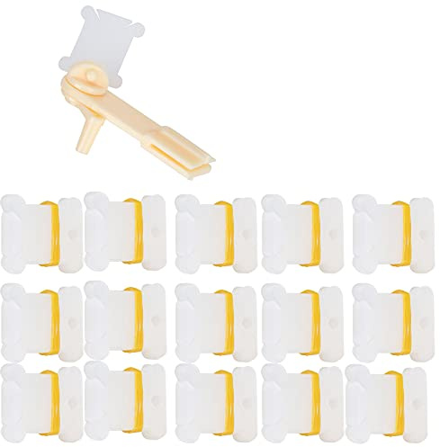 Adfaga Sticktwist-Organizer-Set, 150 Kunststoffspulen mit manueller Aufwickelmaschine, für Kreuzstich, Stricken, Nähen, DIY-Bastelgarn-Aufbewahrungslösung, langlebiges, transparent