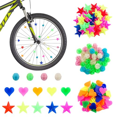 72 Stück Bunten Fahrradspeichen, Kinderfahrrad Speichenreflektoren Fahrrad Bunt, Reflektierende Fahrrad Zubehör, Speichenreflektoren und Dekorationen, Sicherheits Deko für Kinderfahrrad Mädchen und Ju