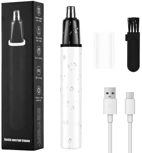 HOTUT Tondeuse Nez et Oreilles, Coupe Poils Nez et Oreilles USB Rechargeable, Indolore Tondeuse, Fonctionne sur Pile, Nettoyage Facile, Etanche, pour Hommes et Femmes