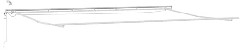 Markise 6x3 m Metall - Weiße Terrassenmarkise, wetterfest & UV-beständig für Garten, Balkon und Terrasse - Stabiles Metallgestell